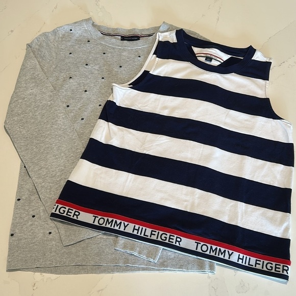 Tommy Hilfiger Tops - Tommy Hilfiger Bundle Size Small Blue/White Striped Tank Top and polka dot knit